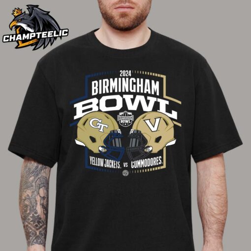 2024 Birmingham Bowl Head To Head Georgia Tech Yellow Jackets And Vanderbilt Commodores Matchup Helmets Unisex T-Shirt