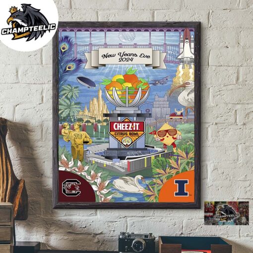 2024 Cheez-It Citrus Bowl December New Years Eve Official Game Program South Carolina Gamecocks Versus Illinois Fighting Illini Home Decor Poster Canvas