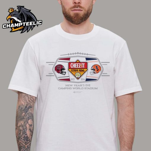 2024 Cheez-It Citrus Bowl South Carolina Gamecocks And Illinois Fighting Illini Matchup Head To Head Helmet New Year’s Eve Camping World Stadium Unisex T-Shirt