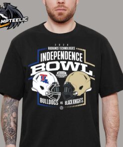 2024 Independence Bowl Louisiana Tech Bulldogs Versus Army Black Knights Head To Head Helmet Matchup Unisex T-Shirt