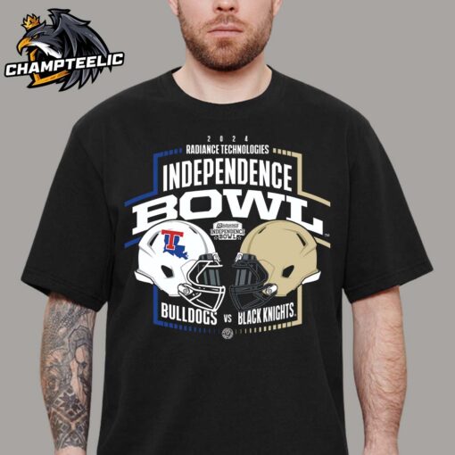 2024 Independence Bowl Louisiana Tech Bulldogs Versus Army Black Knights Head To Head Helmet Matchup Unisex T-Shirt