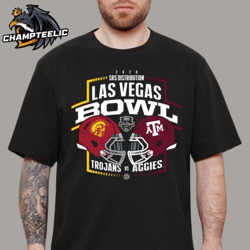 2024 Las Vegas Bowl Head To Head USC Trojans And Texas AM Aggies Matchup Helmets Unisex T-Shirt