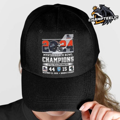 2024 Myrtle Beach Bowl Champions UTSA Roadrunners 44-15 December 23 2024 Brooks Stadium Helmet Classic Cap Hat Snapback