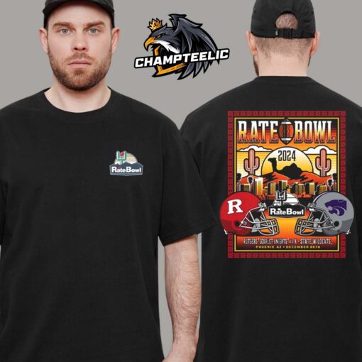 2024 Rate Bowl Matchup Camelback Scarlet Knights Rutgers Head To Head K State Wildcats Helmets Desert Match Two Sides Unisex T-Shirt