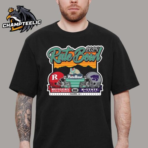 2024 Rate Bowl Matchup Phoenix Face-off Scarlet Knights Rutgers Versus K State Wildcats Vintage Style Unisex T-Shirt