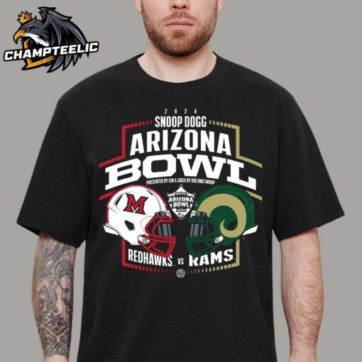 2024 Snoop Dogg Arizona Bowl Miami RedHawks Versus Colorado State Rams Head To Head Helmet Matchup College Football Bowl Season Unisex T-Shirt