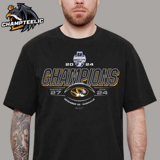 2024 TransPerfect Music City Bowl Missouri Mizzou Football Champions Score Unisex T-Shirt