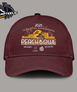 Arizona State Sun Devils 2025 College Football Playoffs Quarterfinal Peach Bowl Bound January 1 In Atlanta Maroon Cap Hat Snapback