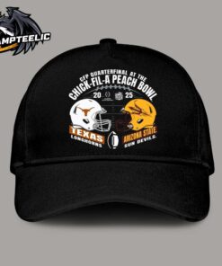 Arizona State Sun Devils And Texas Longhorns University Football 2025 College Football Playoffs Peach Bowl Match-Up Helmets Classic Cap Hat Snapback