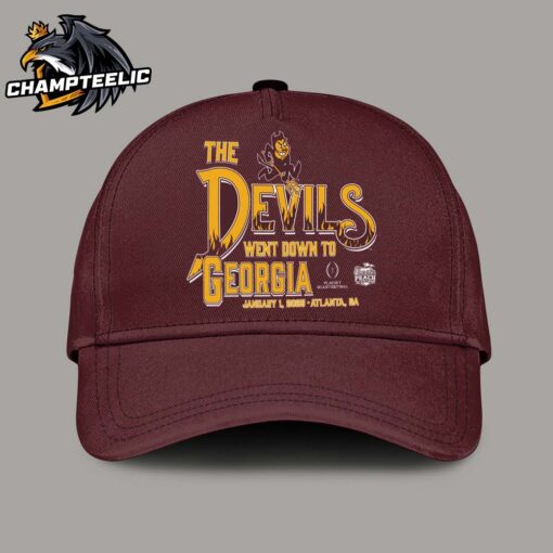 Arizona State Sun Devils The Devils When Down To Georgia 2025 College Football Playoffs Peach Bowl Bound Adjustable Cap Hat Snapback