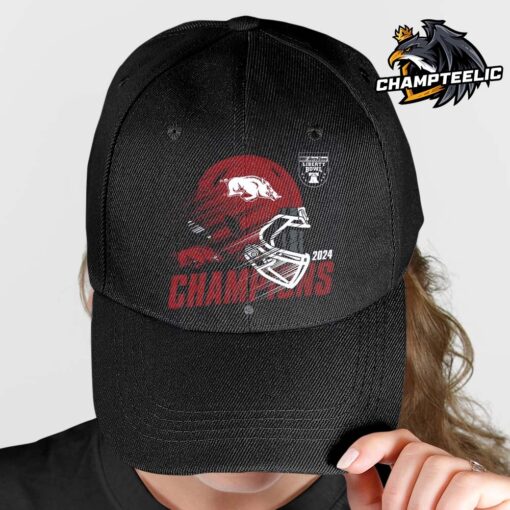 Arkansas Razorbacks Football 2024 Liberty Bowl Champions Helmet Unisex Cap Hat Snapback