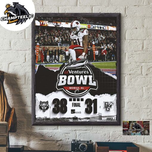 Arkansas State Red Wolves Taking Home The 2024 68 Ventures Bowl Champions 38 31 Final Scores Decor Poster Canvas