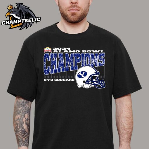 BYU Cougars 2024 Alamo Bowl Champions College Football Bowl Season Helmet Unisex T-Shirt