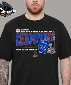 Boise State Broncos 2024 Vrbo Fiesta Bowl Champions College Football Playoff Quarterfinal Vintage Helmet Unisex T-Shirt