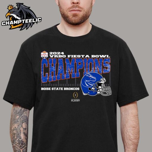 Boise State Broncos 2024 Vrbo Fiesta Bowl Champions College Football Playoff Quarterfinal Vintage Helmet Unisex T-Shirt