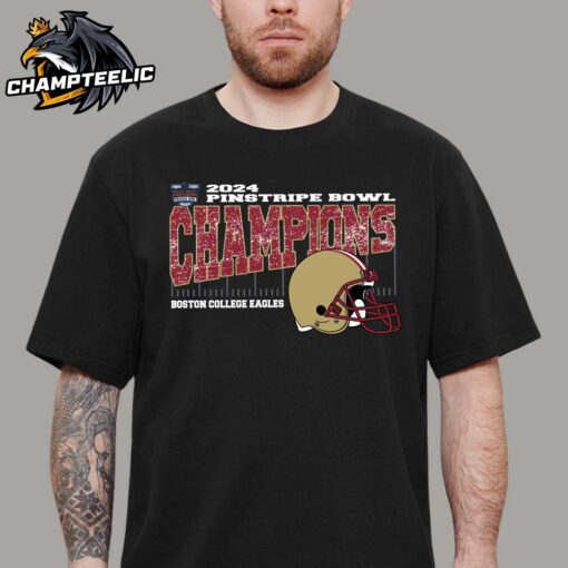 Boston College Eagles 2024 Bad Boy Mowers Pinstripe Bowl Champions Vintage Style Helmet Unisex T-Shirt