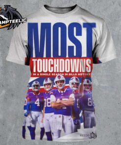 Buffalo Bills NFL Most Touchdowns In A Single Season In Bills History All Over Print Shirt