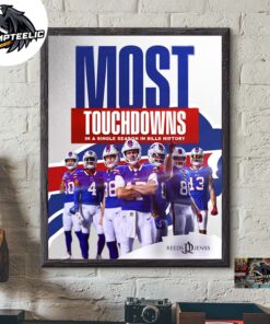 Buffalo Bills NFL Most Touchdowns In A Single Season In Bills History Home Decor Poster Canvas