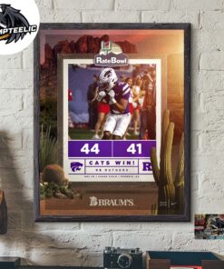 Cats Win Congrats K-State Wildcats 2024 Rate Bowl Champions Defeated Rutgers 44 41 Home Decor Poster Canvas