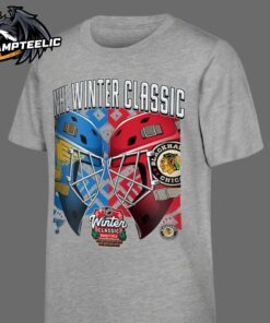 Chicago Blackhawks vs St Louis Blues 2025 NHL Winter Classic Matchup Helmet Head To Head Unisex T-Shirt