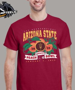 College Football Playoff 2025 Arizona State Sun Devils Chick Fil A Peach Bowl Bound Orange Art Vintage Unisex T-Shirt