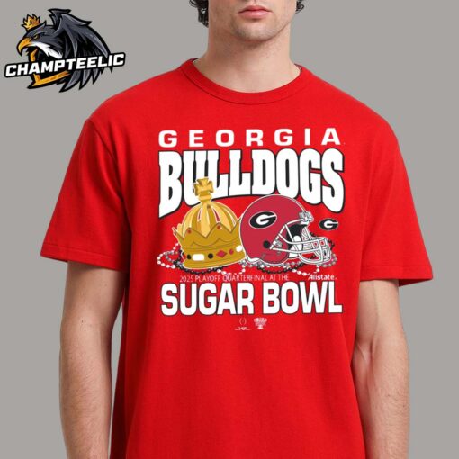 College Football Playoff 2025 Georgia Bulldogs Allstate Sugar Bowl Bound Crow And Jewelry Unisex T-Shirt