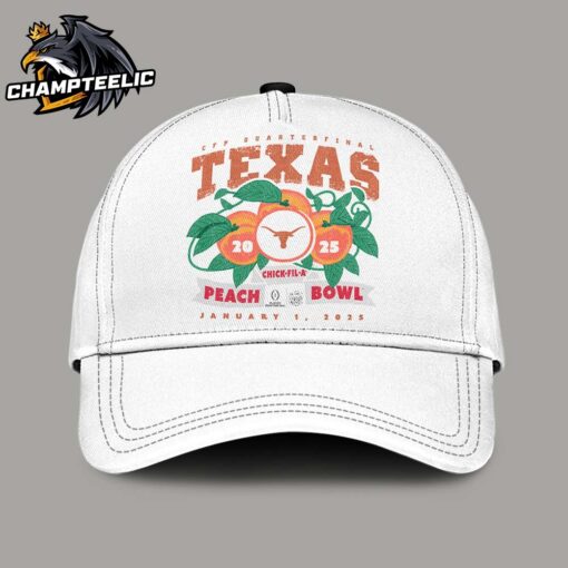 College Football Playoff 2025 Texas Longhorns Chick Fil A Peach Bowl Bound Orange Art Vintage Classic Cap Hat Snapback