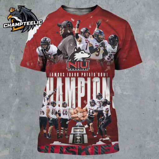 Congrats Northern Illinois Huskies Back To Back 2024 Famous Idaho Potato Bowl Champions All Over Print Shirt