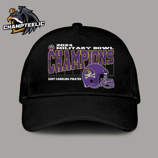 East Carolina Pirates 2024 Military Bowl Champions Vintage Style Helmet Classic Cap Hat Snapback