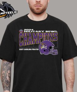 East Carolina Pirates 2024 Military Bowl Champions Vintage Style Helmet Unisex T-Shirt