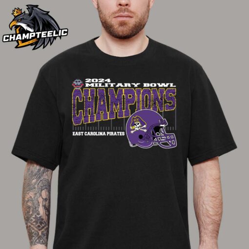 East Carolina Pirates 2024 Military Bowl Champions Vintage Style Helmet Unisex T-Shirt