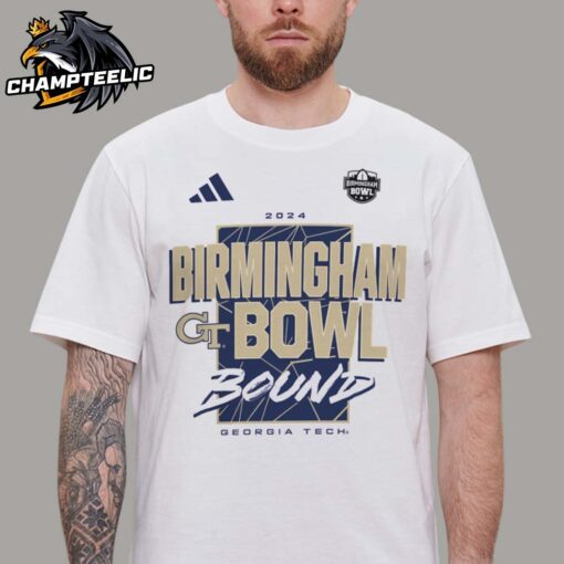 Georgia Tech Yellow Jackets 2024 Birmingham Bowl Participant Bowl Bound Adidas Unisex T-Shirt