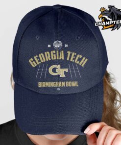 Georgia Tech Yellow Jackets 2024 Birmingham Bowl Team Logo Navy Cap Hat Snapback