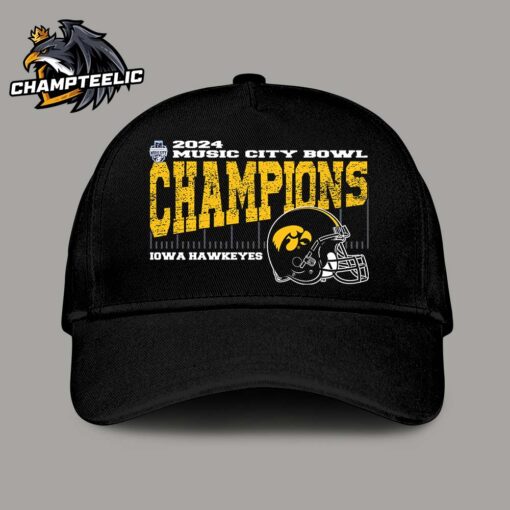 Iowa Hawkeyes 2024 Music City Bowl Champions Vintage Style Helmet Classic Cap Hat Snapback