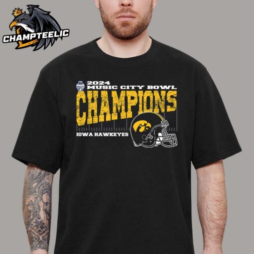 Iowa Hawkeyes 2024 Music City Bowl Champions Vintage Style Helmet Unisex T-Shirt