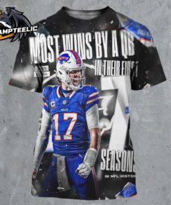 Josh Allen Buffalo Bills Most Wins By A QB In Their First 7 Seasons In NFL History All Over Print Shirt