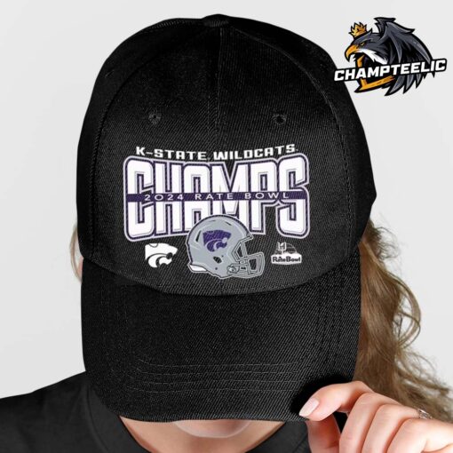 K-State Wildcats 2024 Rate Bowl Champions Classic Cap Hat Snapback