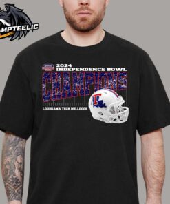 Louisiana Tech Bulldogs 2024 Independence Bowl Champions Vintage Style Helmet Unisex T-Shirt