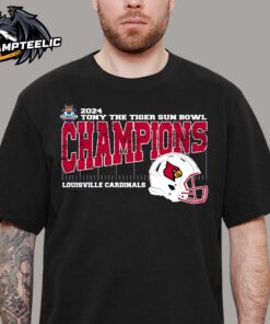 Louisville Cardinals 2024 Tony the Tiger Sun Bowl Champions College Bowl Season Vintage Helmet Unisex T-Shirt