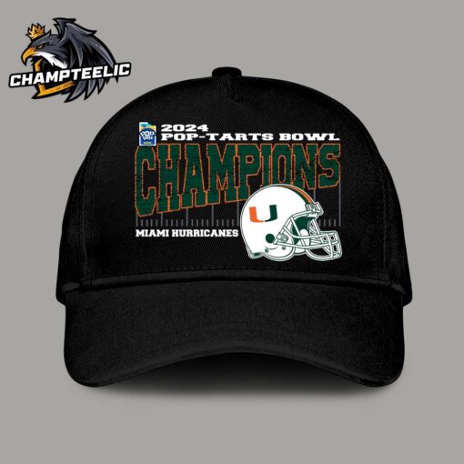 Miami Hurricanes 2024 Pop Tarts Bowl Champions Vintage Style Helmet Classic Cap Hat Snapback