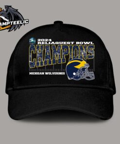 Michigan Wolverines 2024 ReliaQuest Bowl Champions Vintage Helmet Classic Cap Hat Snapback