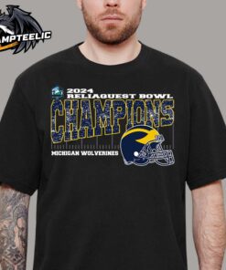 Michigan Wolverines 2024 ReliaQuest Bowl Champions Vintage Helmet Unisex T-Shirt