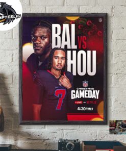 NFL Christmas Gameday 2024 Baltimore Ravens Versus Houston Texas Live On Netflix Home Decor Poster Canvas