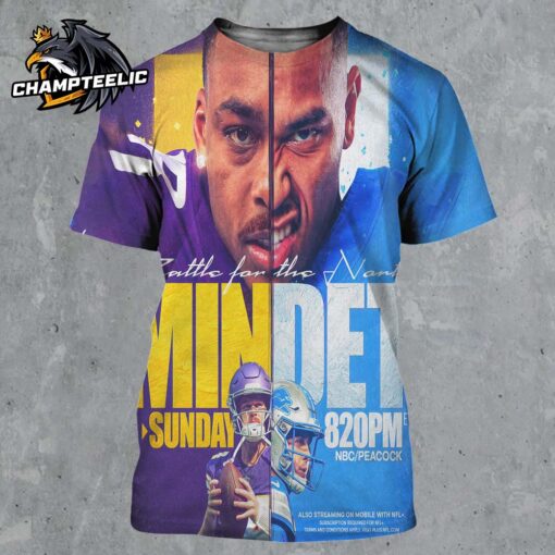 NFL Game 272 Battle For The North NFC North And The No 1 Seed Minnesota Vikings VS Detroit Lions All Over Print Shirt