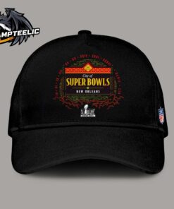 NFL Super Bowl LIX New Orleans 2025 Marble Wordmark City Of Super Bowls Classic Cap Hat Snapback