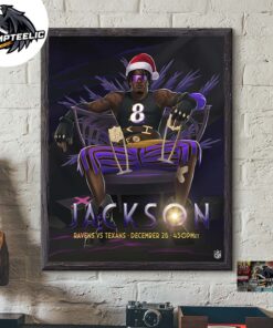 NFL x Arcane League Of Legends Style Lamar Jackson Baltimore Ravens Vs Houston Texas On December 25 2024 NFL Christmas Gameday On Netflix Home Decor Poster Canvas