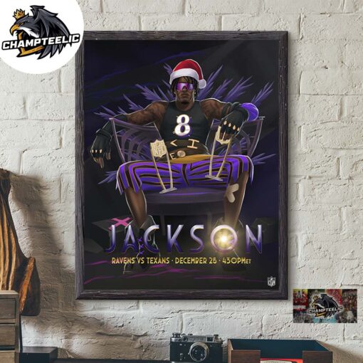 NFL x Arcane League Of Legends Style Lamar Jackson Baltimore Ravens Vs Houston Texas On December 25 2024 NFL Christmas Gameday On Netflix Home Decor Poster Canvas