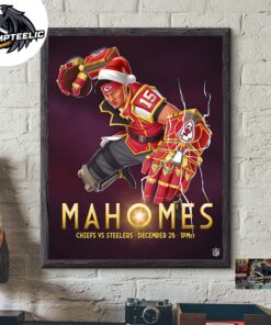 NFL x Vi Arcane League Of Legends Style Patrick Mahomes Kansas City Chiefs Versus The Steeles On December 25 2024 NFL Christmas Gameday On Netflix Home Decor Poster Canvas