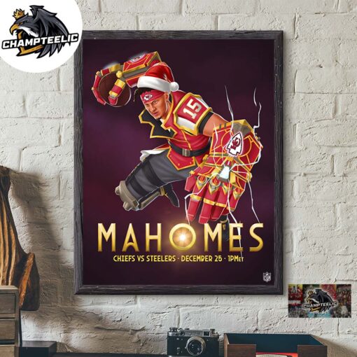 NFL x Vi Arcane League Of Legends Style Patrick Mahomes Kansas City Chiefs Versus The Steeles On December 25 2024 NFL Christmas Gameday On Netflix Home Decor Poster Canvas