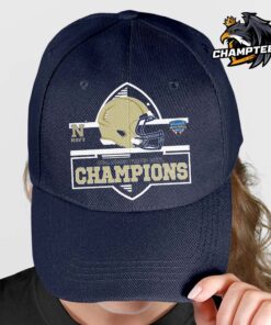 Navy Midshipmen 2024 Armed Forces Bowl Champions Helmet Football Logo Unisex Adjustable Cap Hat Snapback